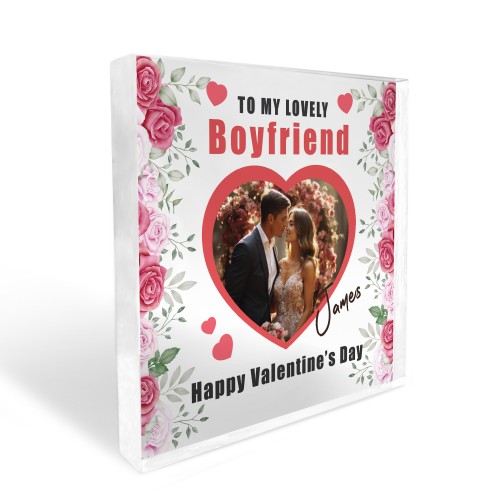 Personalised Gift For Valentines Day For Boyfriend Photo Plaque