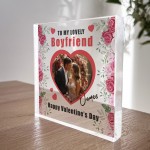 Personalised Gift For Valentines Day For Boyfriend Photo Plaque