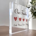 Personalised Our Family Plaque Gift For Family Friendship Gift