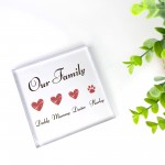 Personalised Our Family Plaque Gift For Family Friendship Gift