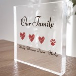 Personalised Our Family Plaque Gift For Family Friendship Gift