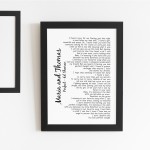 Wedding Anniversary Gift Personalised Wedding Song Framed Print