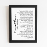 Wedding Anniversary Gift Personalised Wedding Song Framed Print