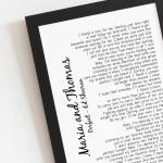 Wedding Anniversary Gift Personalised Wedding Song Framed Print