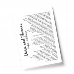 Wedding Anniversary Gifts Personalised Wedding Song Print Gift