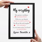 Personalised Valentines Gift For Couples Framed Poem Gift