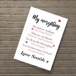 Personalised Valentines Gift For Couples Poem Gift For Him Her