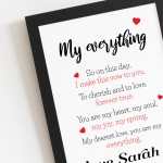 Personalised Valentines Anniversary Gift For Him Her Framed Poem