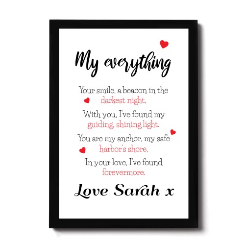 Personalised Gift For Husband Wife Framed Print Anniversary