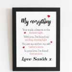 Personalised Gift For Husband Wife Framed Print Anniversary