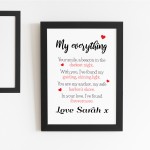 Personalised Gift For Husband Wife Framed Print Anniversary