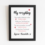 Personalised Gift For Husband Wife Framed Print Anniversary