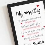 Personalised Gift For Husband Wife Framed Print Anniversary