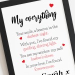 Personalised Gift For Husband Wife Framed Print Anniversary