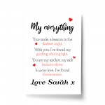 Personalised Gift For Husband Wife MY EVERYTHING Print Gift