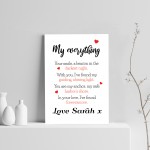 Personalised Gift For Husband Wife MY EVERYTHING Print Gift