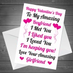 Boyfriend Valentines Day Card From Girlfriend Greetings Him Card