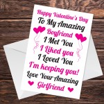 Boyfriend Valentines Day Card From Girlfriend Greetings Him Card