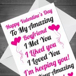 Boyfriend Valentines Day Card From Girlfriend Greetings Him Card