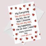 VALENTINES Day Card Husband Boyfriend Girlfriend Wife FIANCï¿½