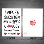 Funny Valentines Day Anniversary Card For Him Her Husband Wife