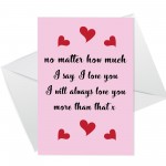 ROMANTIC ANNIVERSARY CARD For Boyfriend Girlfriend Husband Wife