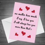 ROMANTIC ANNIVERSARY CARD For Boyfriend Girlfriend Husband Wife