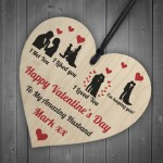 Personalised Valentines Day Gift For Husband Wood Heart Husband 