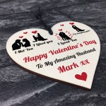 Personalised Valentines Day Gift For Husband Wood Heart Husband 