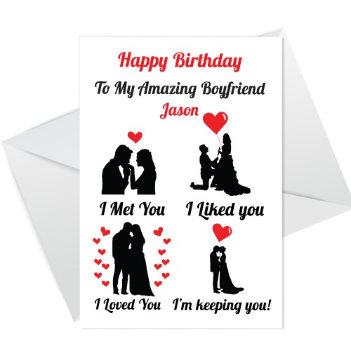 Birthday Card For Boyfriend Personalised Card For Boyfriend