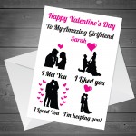 Personalised Valentines Day Card For Her Valentines Card