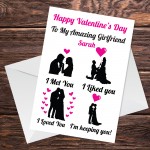 Personalised Valentines Day Card For Her Valentines Card