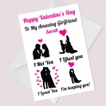 Personalised Valentines Day Card For Her Valentines Card