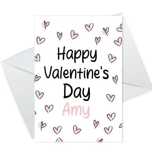 Personalised Happy Valentines Day Card For Wife Girlfriend Her