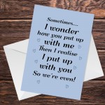 FUNNY ANNIVERSARY CARD For Boyfriend Girlfriend Husband