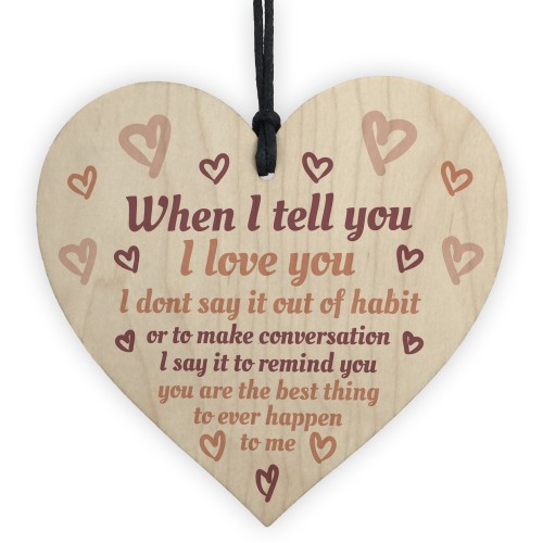 Anniversary Gift For Him Her Hanging Heart Plaque Husband Wife