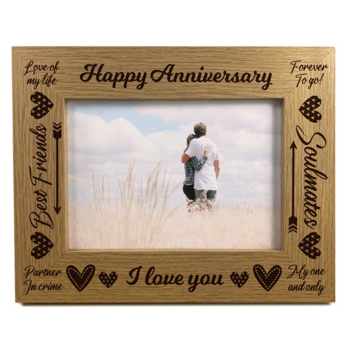 Happy Anniversary Photo 7x5 Oak Frame Anniversary Couple Gifts