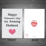 Happy Valentines Day Card For Amazing Husband, Valentines Card