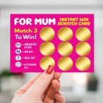 Surprise Scratch Card Gift Mum Mothers Day Christmas Birthday