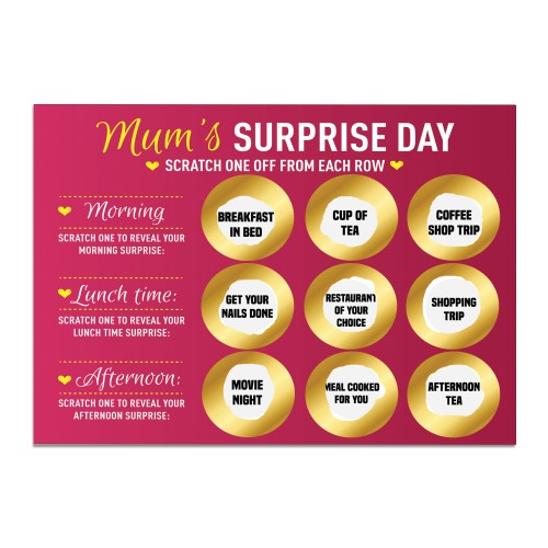 Surprise Scratch Card Gift For Mum For Birthday Mothers Day