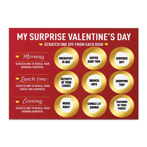 Valentines Day Scratch Card Suprise Gift For Him Her Men Women