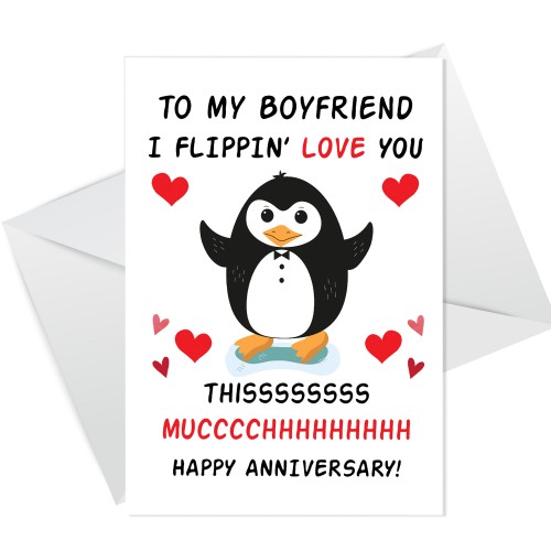 Funny Anniversary Card For Boyfriend Flippin Love You Card