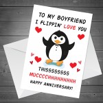 Funny Anniversary Card For Boyfriend Flippin Love You Card