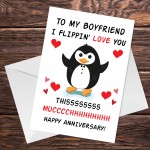 Funny Anniversary Card For Boyfriend Flippin Love You Card