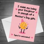 Funny Mothers Day Card For Mum Joke Mum Card Mum Card