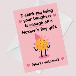 Funny Mothers Day Card For Mum Joke Mum Card Mum Card