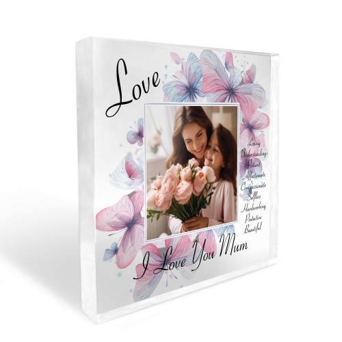 Personalised Mothers Day Birthday Gift For Mum Photo Block