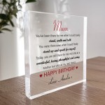 Personalised Mum Birthday Gift From Daughter Son Acrylic Plaque