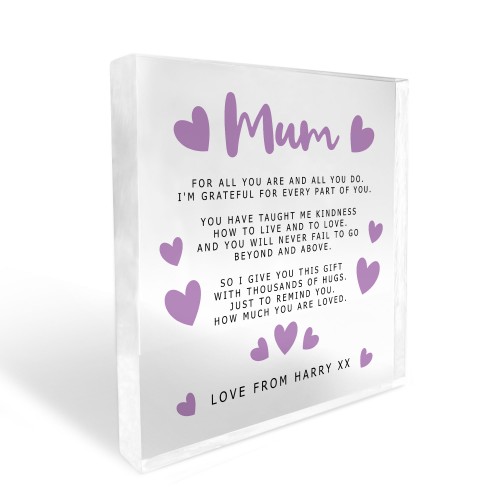 Personalised Gifts for Mum Birthday Gift from Daughter Son 