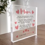 Personalised Plaque For Mum Gifts From Daughter Son Birthday